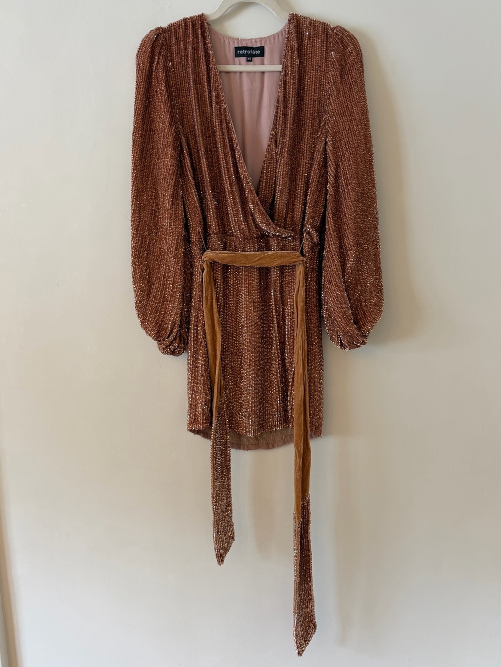 RETROFETE Gabrielle Robe Dress in Bronze XS